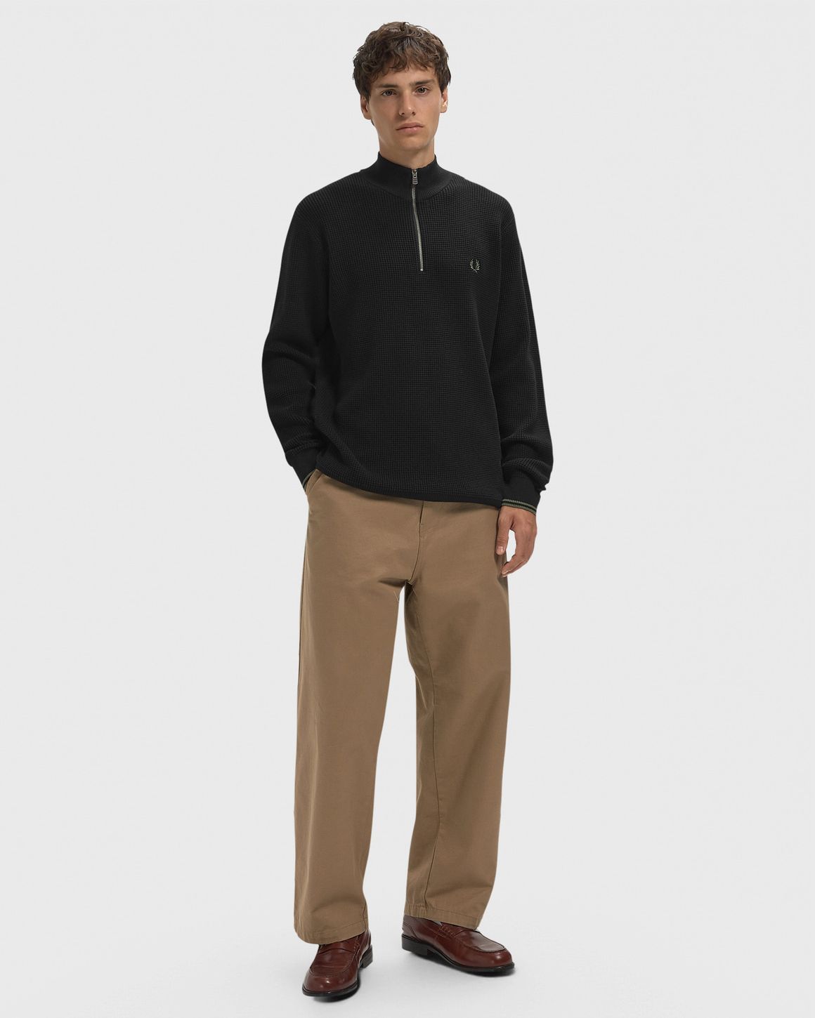Fred Perry WAFFLE STITCH HALF ZIP JUMPER – Ansicht 2