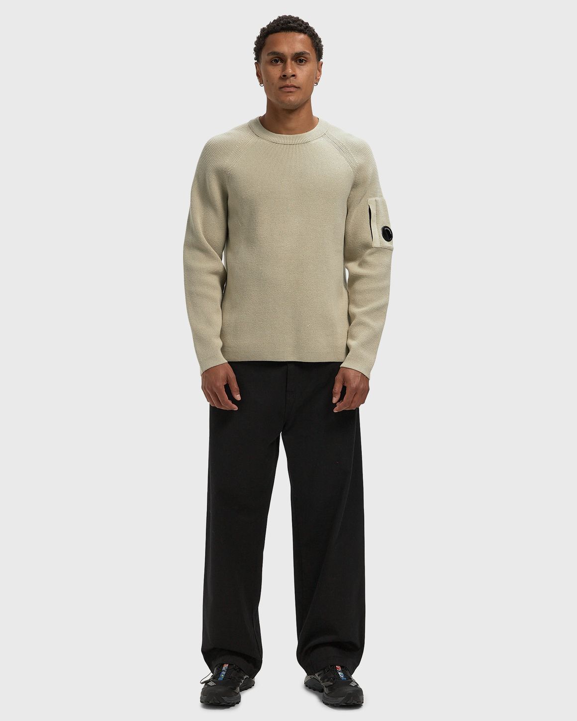 C.P. Company WAFFLE KNIT COTTON CREWNECK LENS SWEATER – Ansicht 2