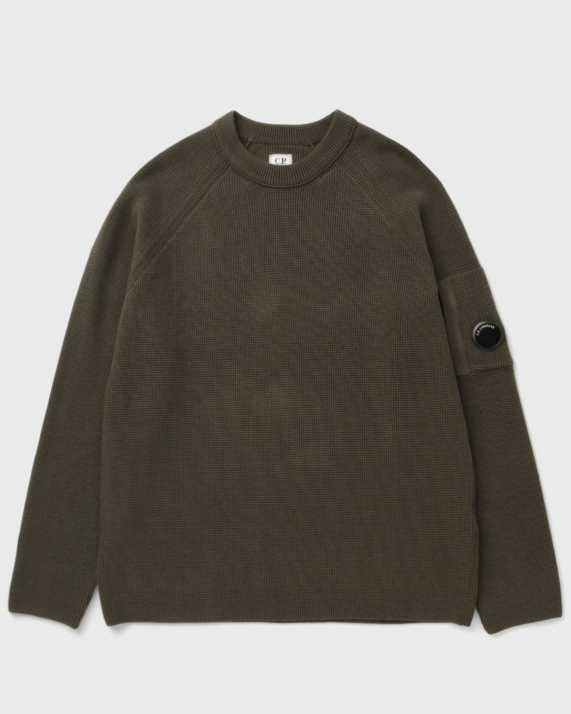 C.P. Company WAFFLE KNIT COTTON CREWNECK LENS SWEATER