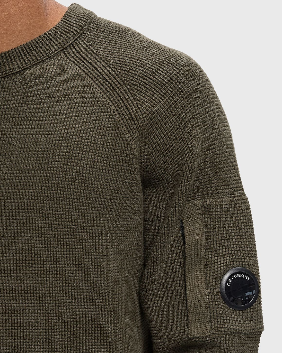 C.P. Company WAFFLE KNIT COTTON CREWNECK LENS SWEATER – Ansicht 3
