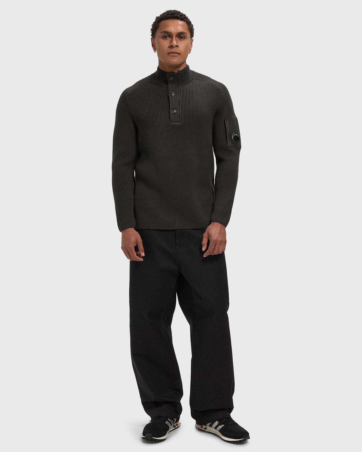 C.P. Company FULL RIB COTTON HALF BUTTON LENS SWEATER – Ansicht 2