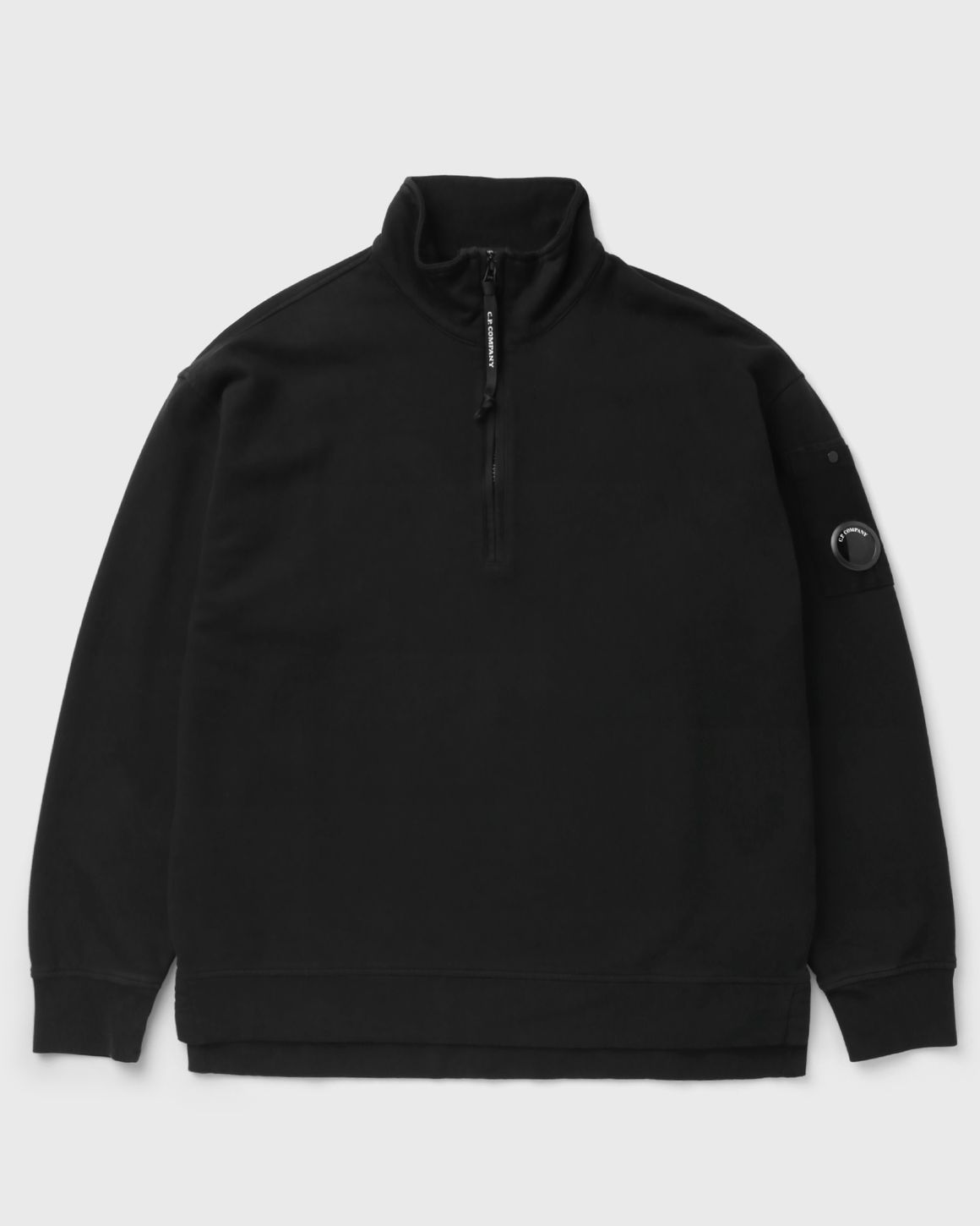 C.P. Company BRUSHED AND EMERIZED DIAGONAL FLEECE MIXED BOXY CREWNECK LENS SWEATSHIRT
