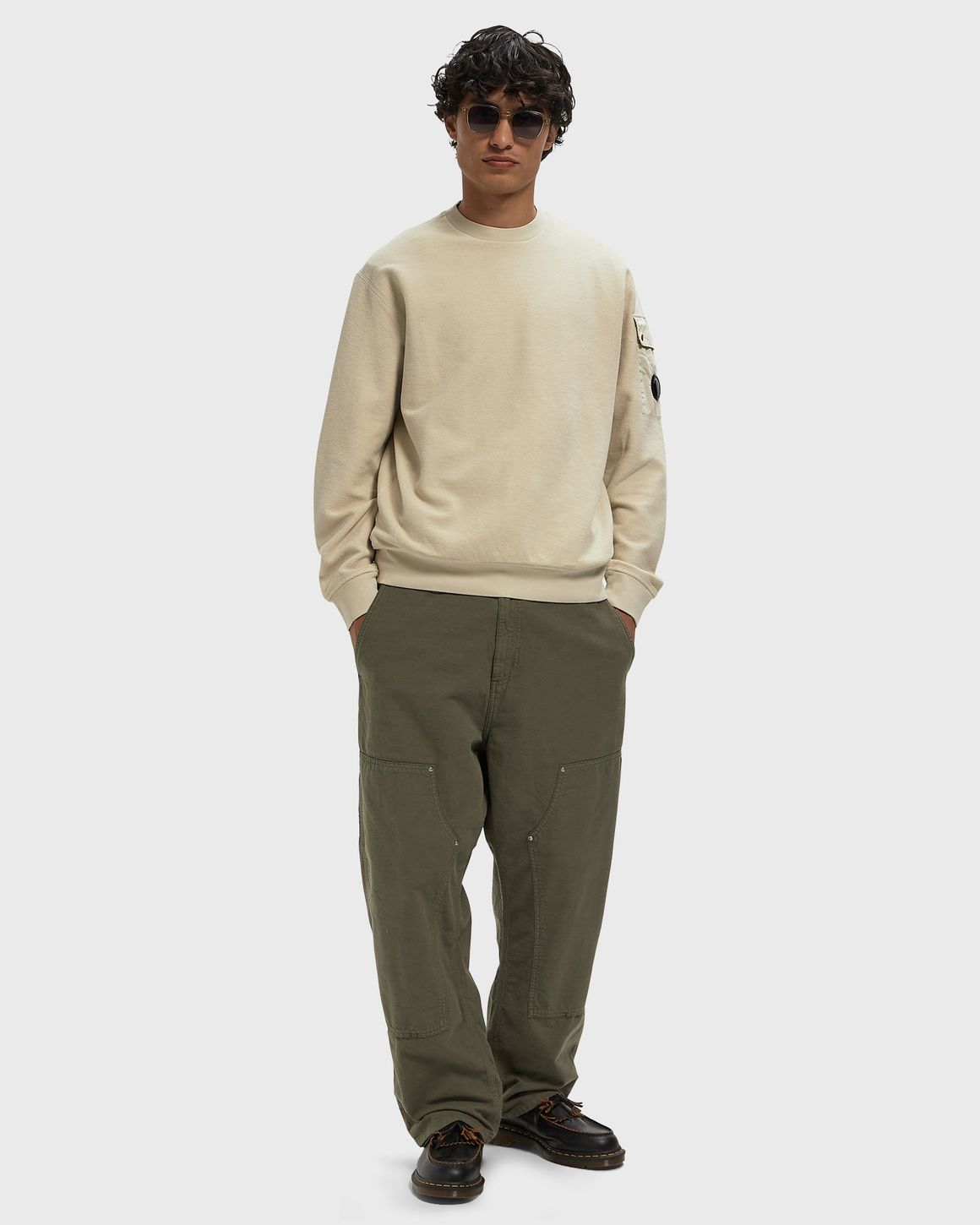 C.P. Company SWEATSHIRTS CREW NECK IN BRUSHED EMERIZED DIAGONAL FLEECE – Ansicht 2