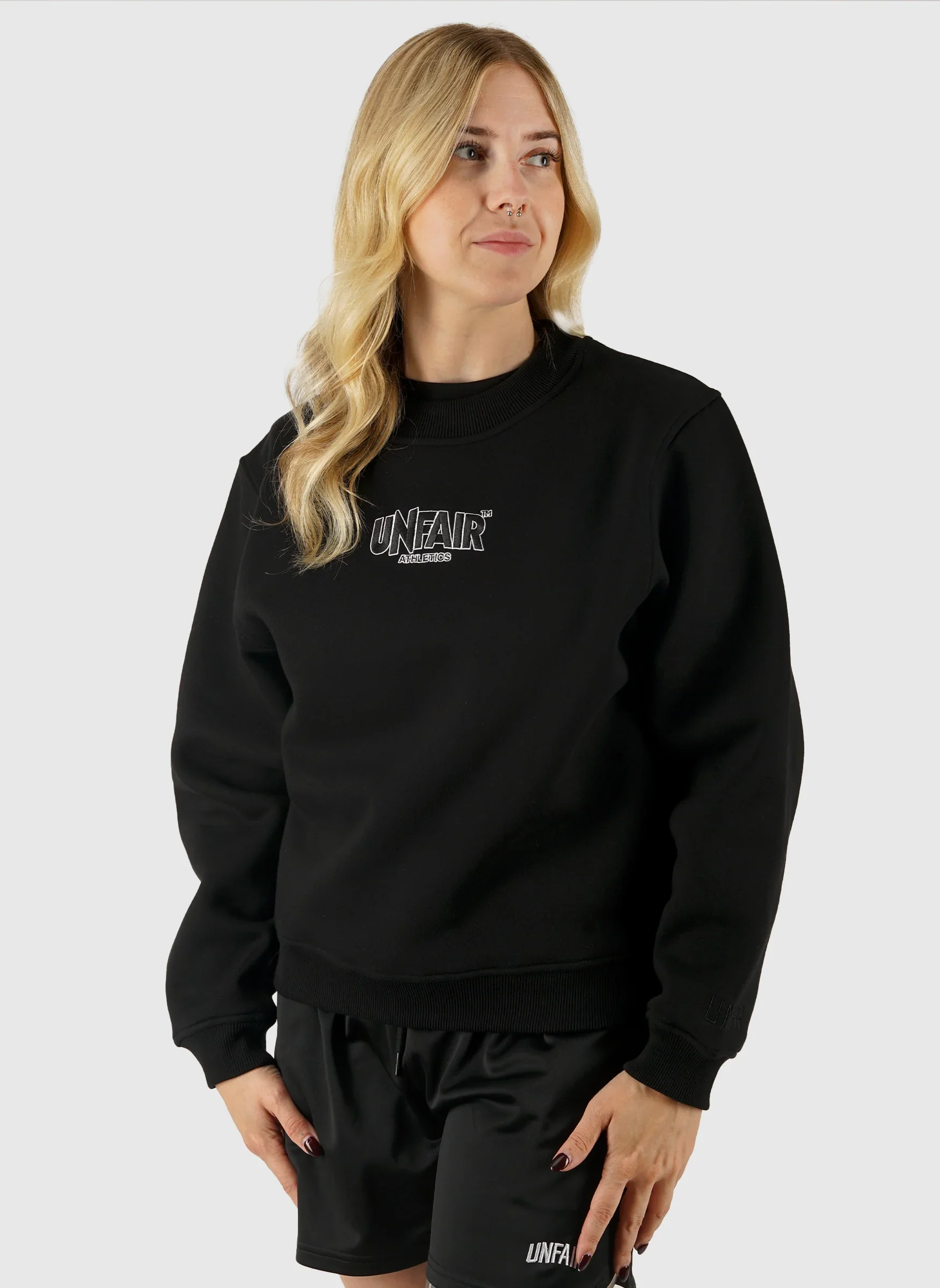 Classic Label Womens Crewneck Sweatshirt - Black