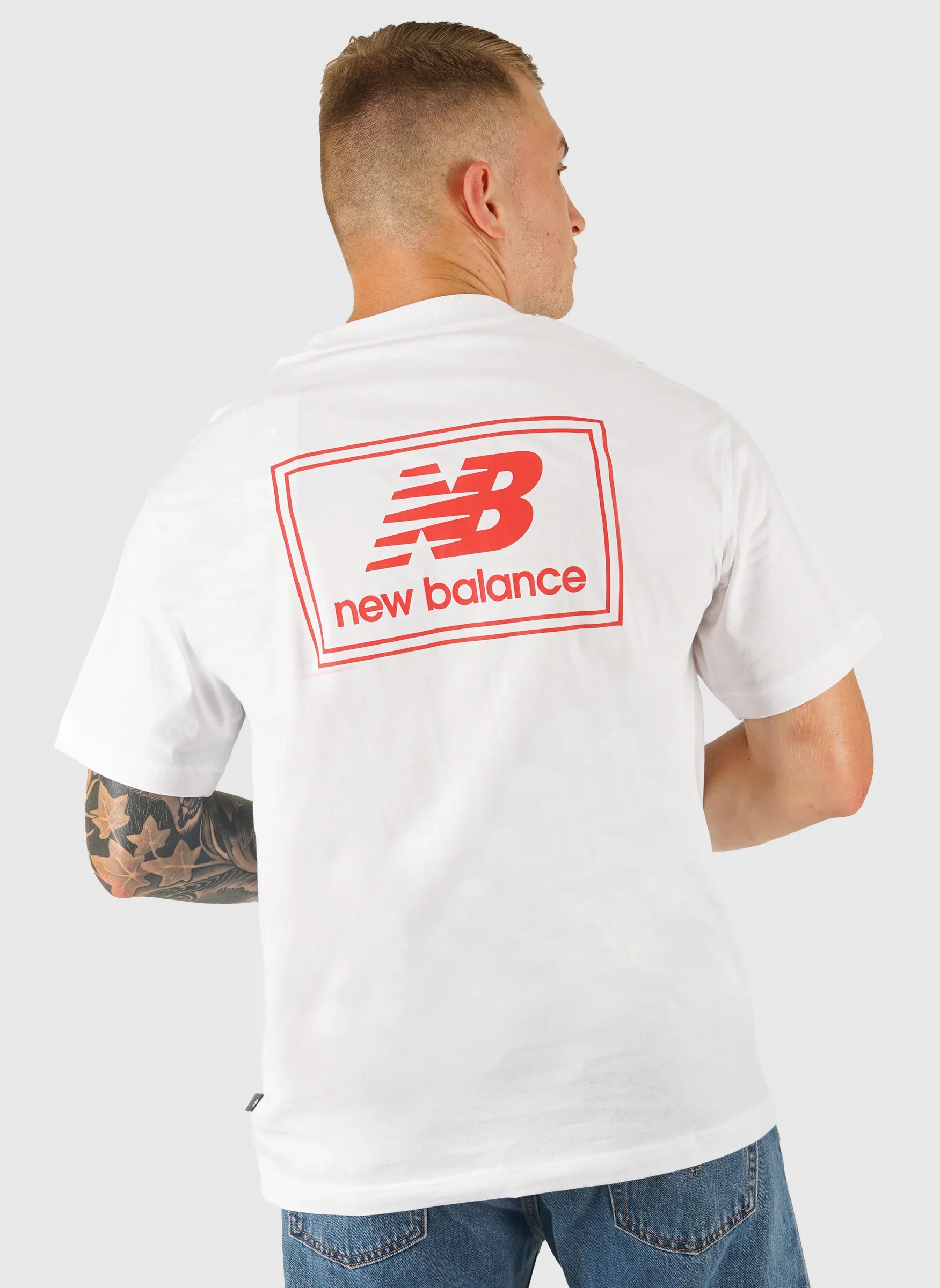 Woven Label T-Shirt - White/Red
