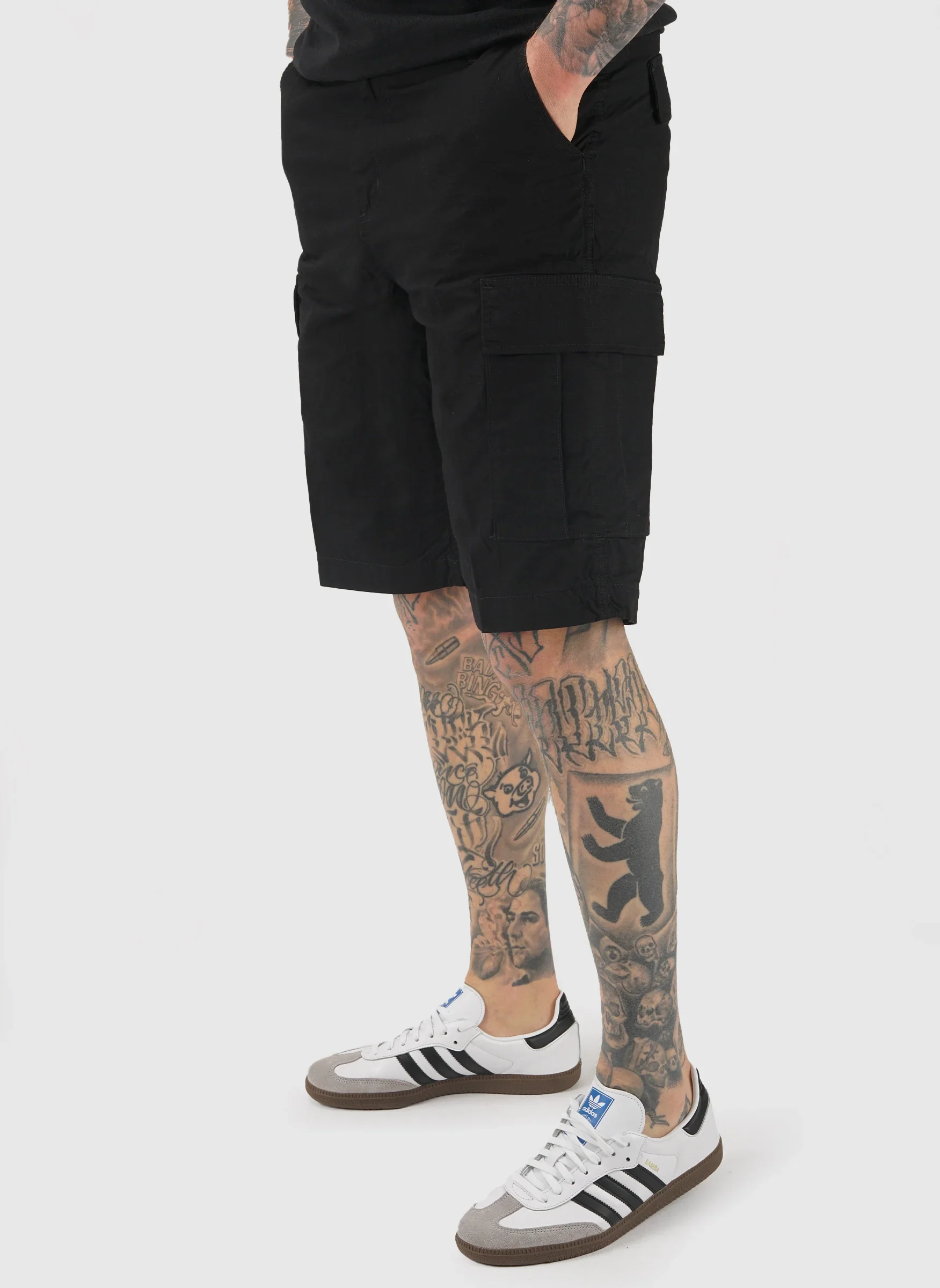 Regular Cargo Short - Black Rinsed