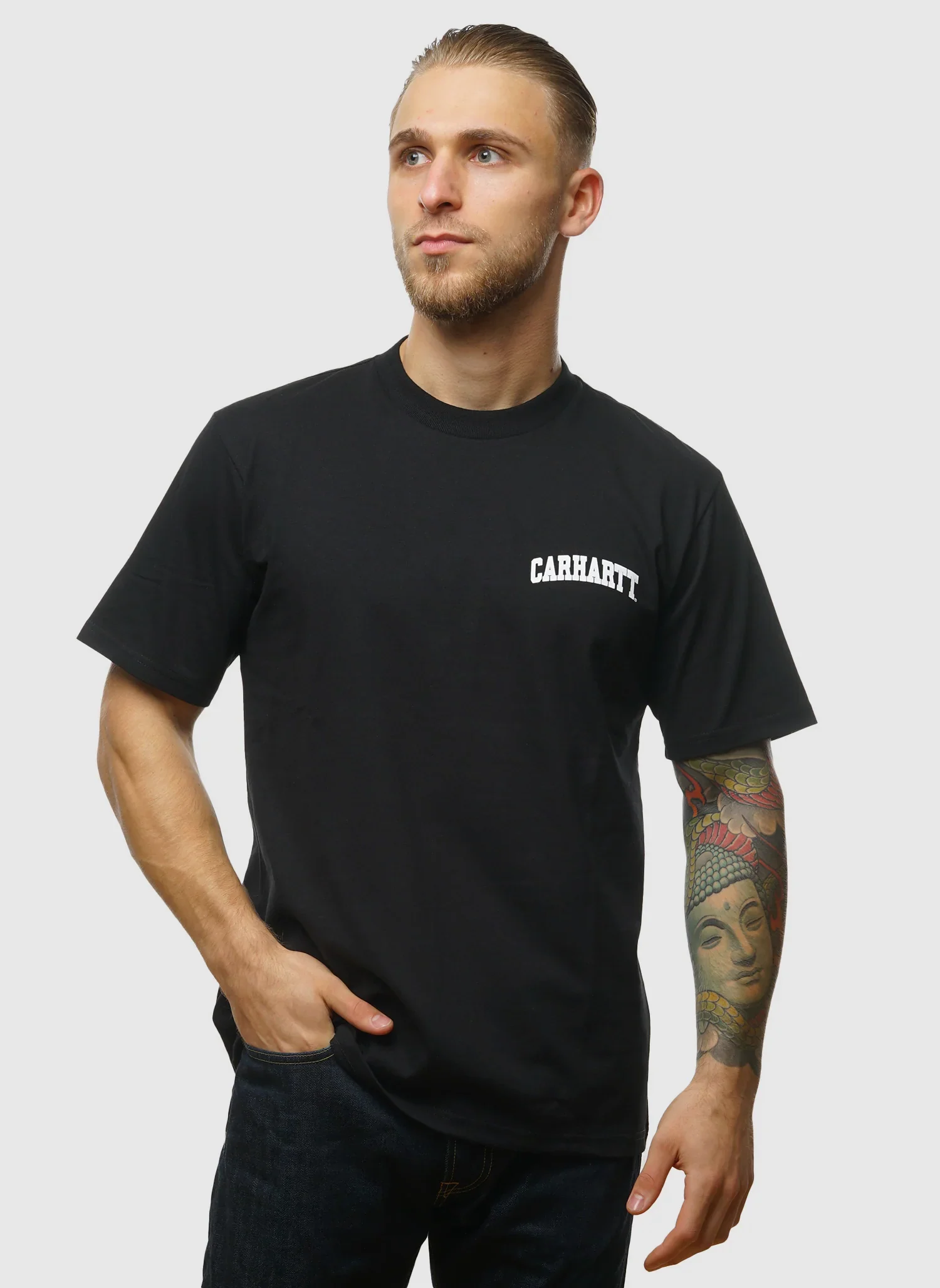 University Script T-Shirt - Black/White