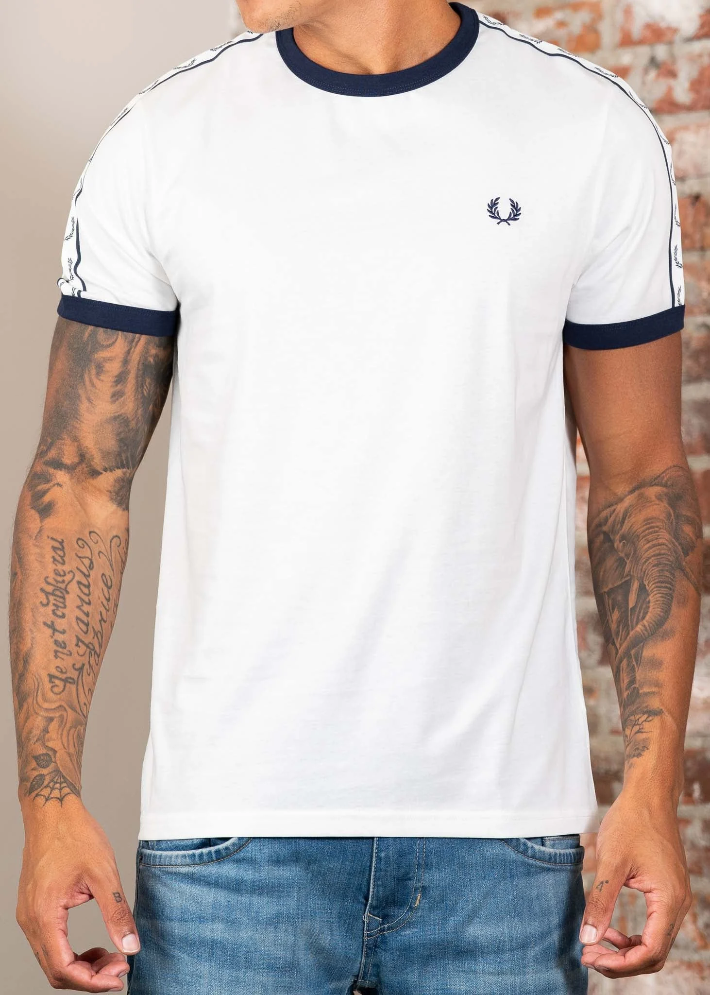 Taped ringer t-shirt - snow white