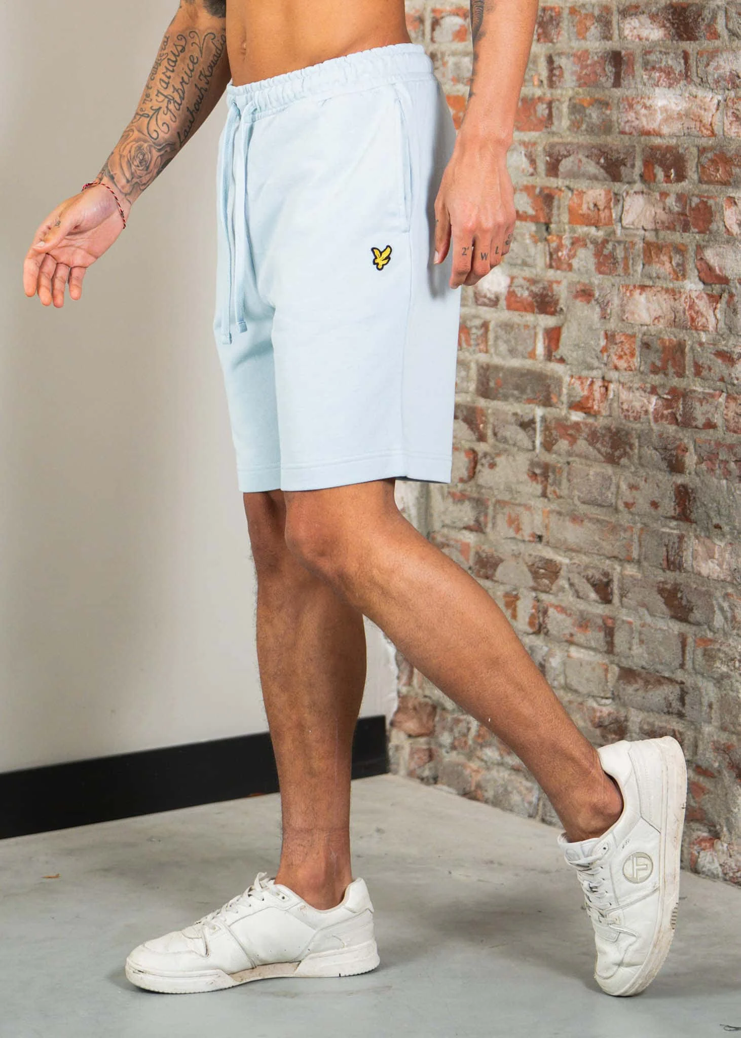 Plain sweat short - opal blue